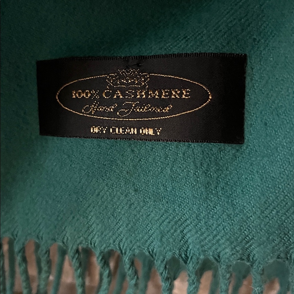 Cashmere Teal Fringe Scarf
